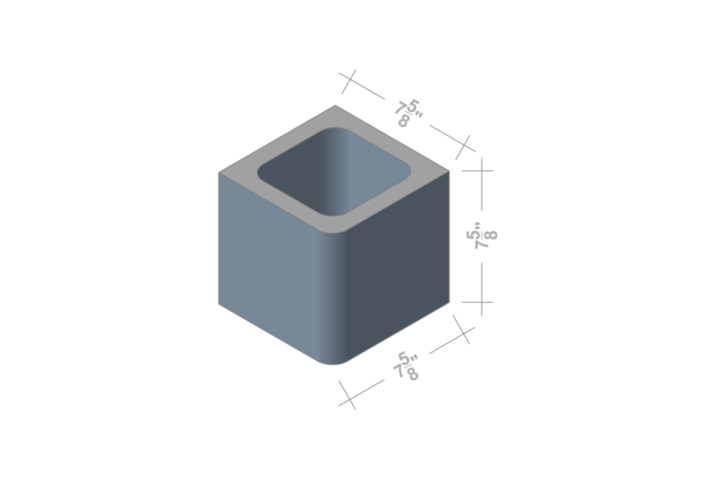 8 X 8 X 8 SBN HALF
